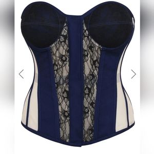 Blue- overbust steel corset. Full padded cups. Corset Story. Size 32.